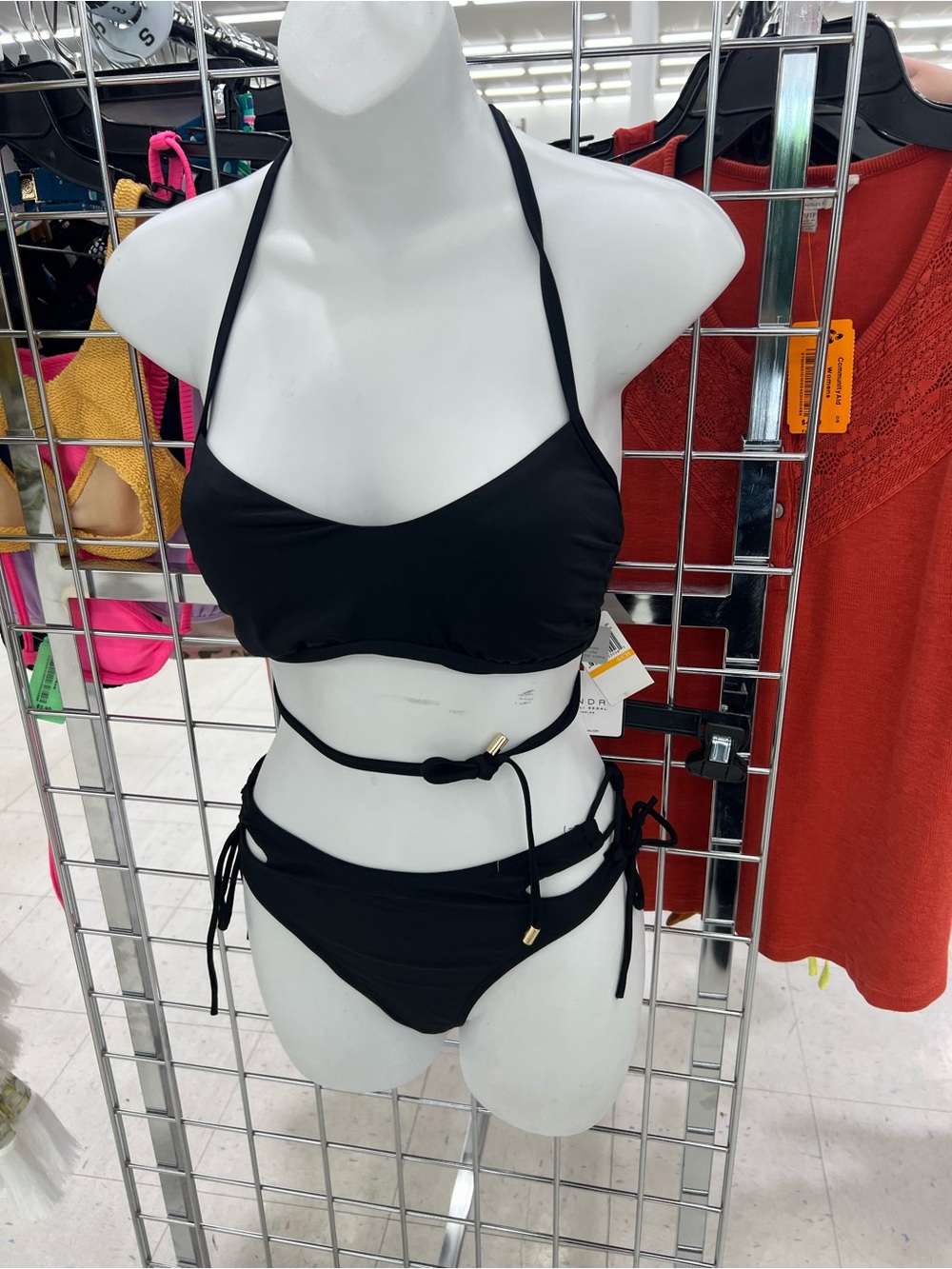 New With Tags Laundry by Shelli Segal Los Angeles Black Bikini with Ties SZ SM